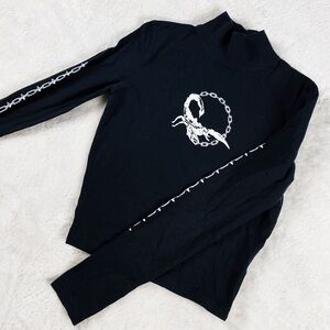 wasted.fr Wasted Paris Y2K 90’s Turtleneck Scorpion Cropped Long Sleeve Size XS